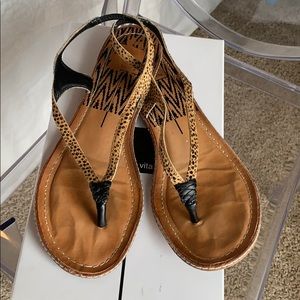 Leopard calf hair dolce vita sandals